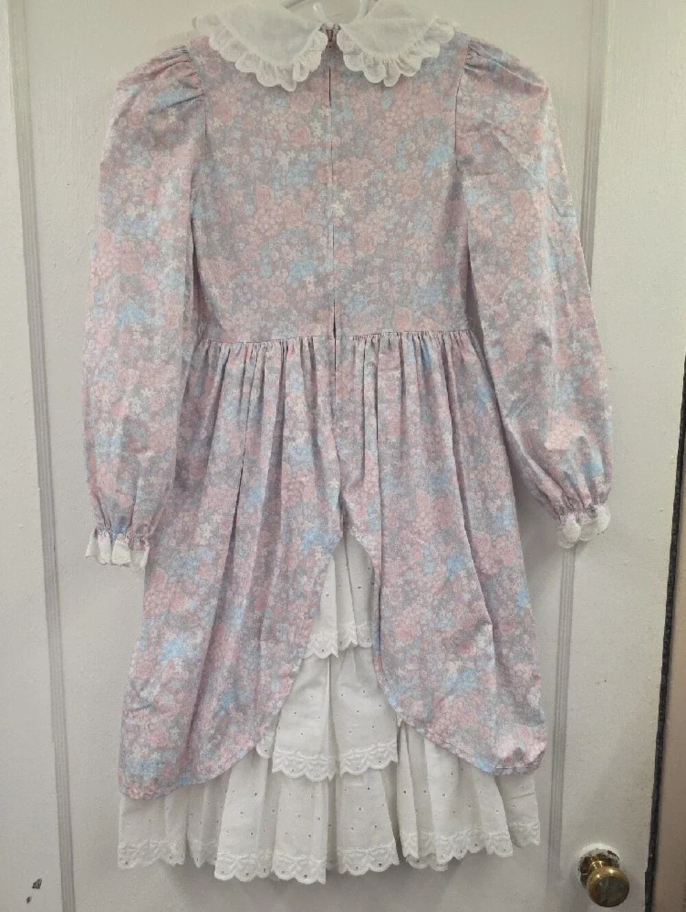 Vintage The Children's Hour Jan Briggs Floral Prairie Dress Size 10 Lace Collar